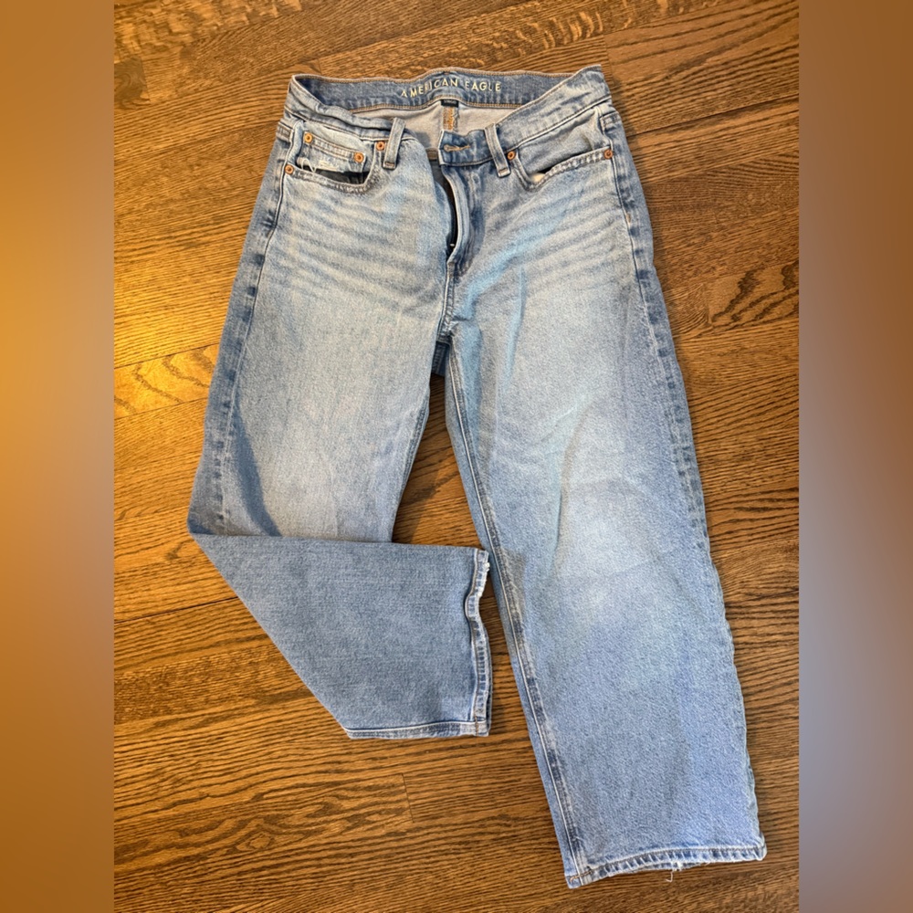 American Eagle Outfitters Light Blue Straight Leg Jeans
